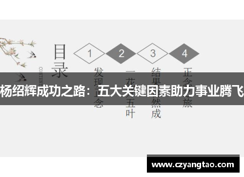杨绍辉成功之路：五大关键因素助力事业腾飞